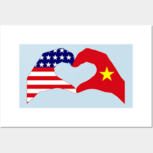 We Heart USA & Vietnam Patriot Flag Series Posters and Art